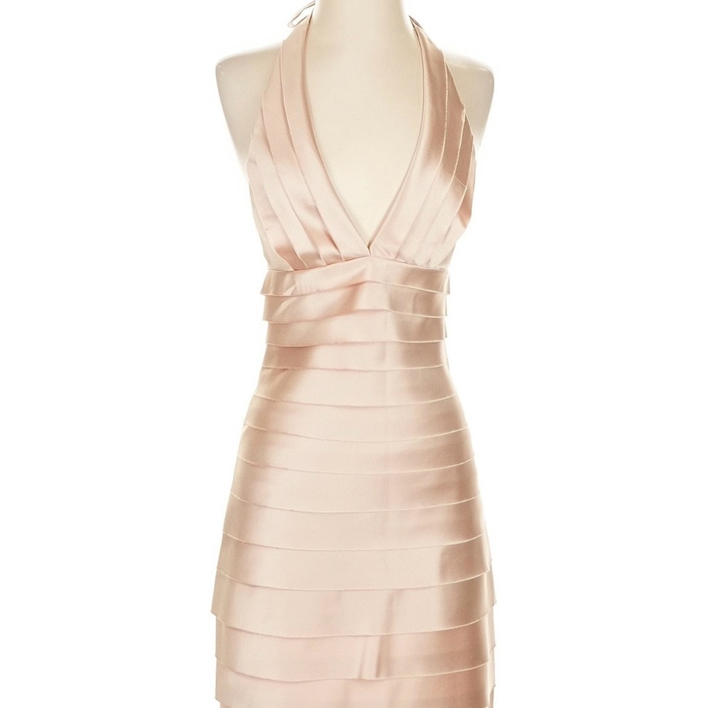 BCBGMaxAzria Satin Backless Cocktail Dress